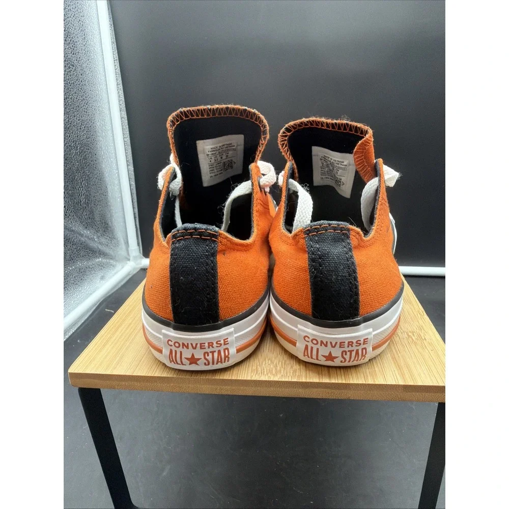 Converse Chuck Taylor All Star Shoes Junior SZ 4 Orange & Black Low Top Canvas